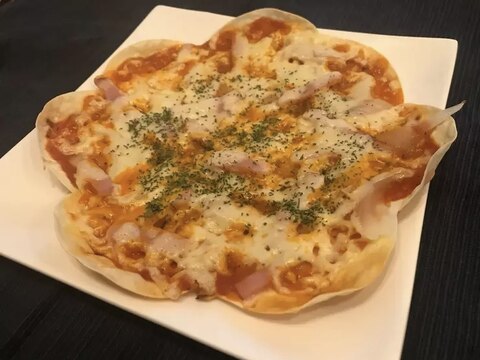 餃子の皮で簡単ピザ！